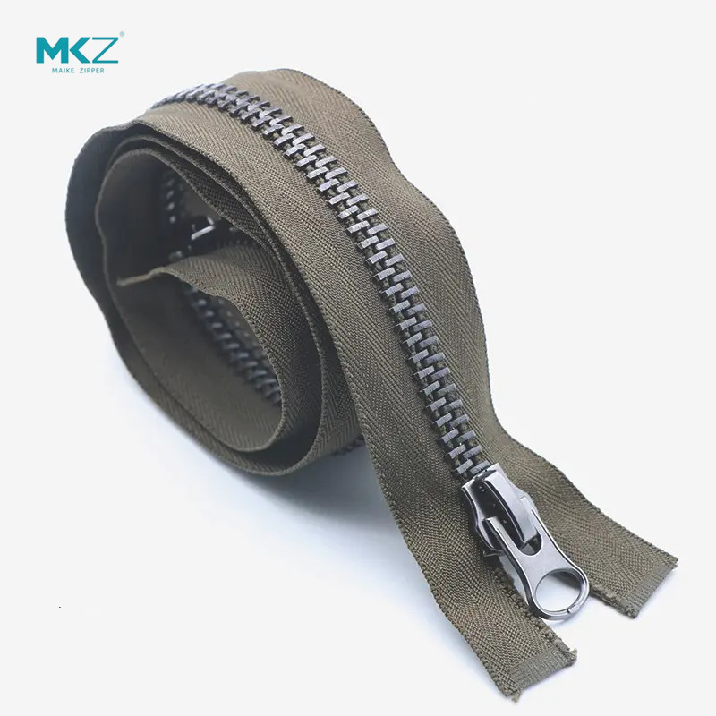 Buy cheap 5# black nickel zipper with fine teeth Two-way separator zipper Metal zipper from wholesalers