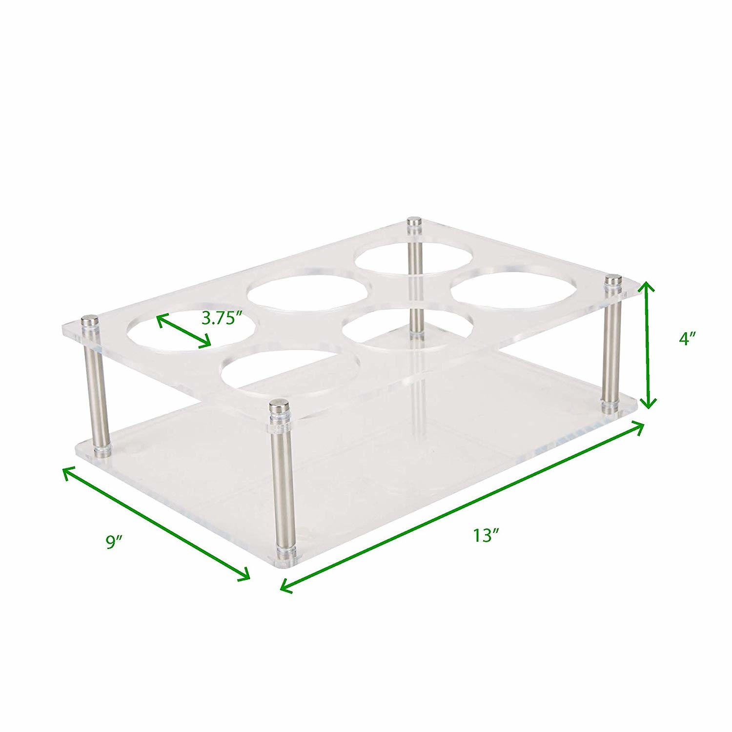 Wholesale 6 Compartment Acrylic Bottle Rack Stand Transparent Chemical Resistance from china suppliers