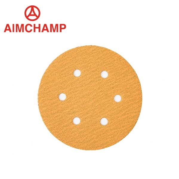 Wholesale Yellow Aluminum Oxide Hook And Loop Sandpaper 5 Inch 125mm 8 Holes from china suppliers