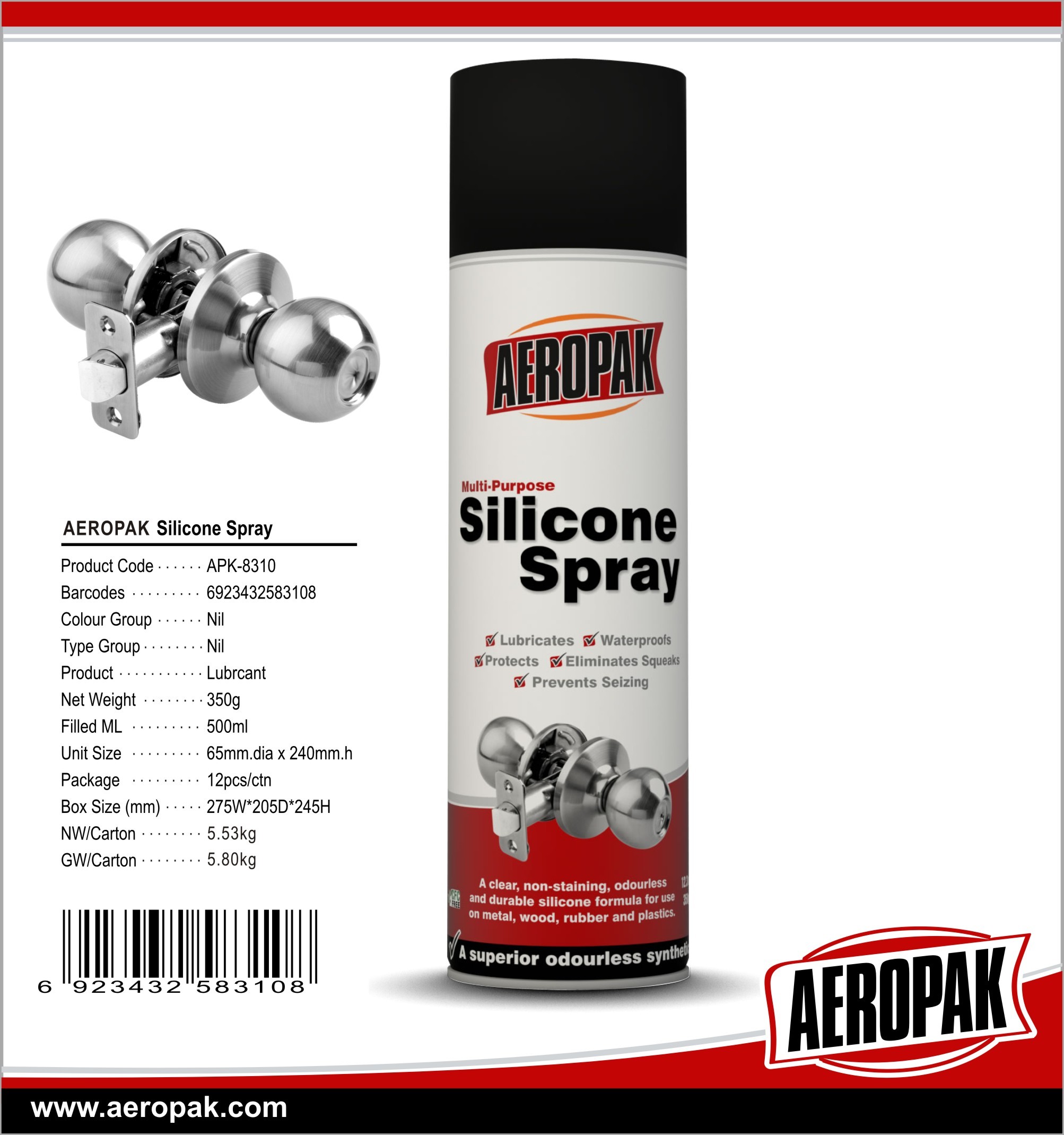 Wholesale AEROPAK 500ML aerosol spray can Silicone Lubricates Spray with oil from china suppliers