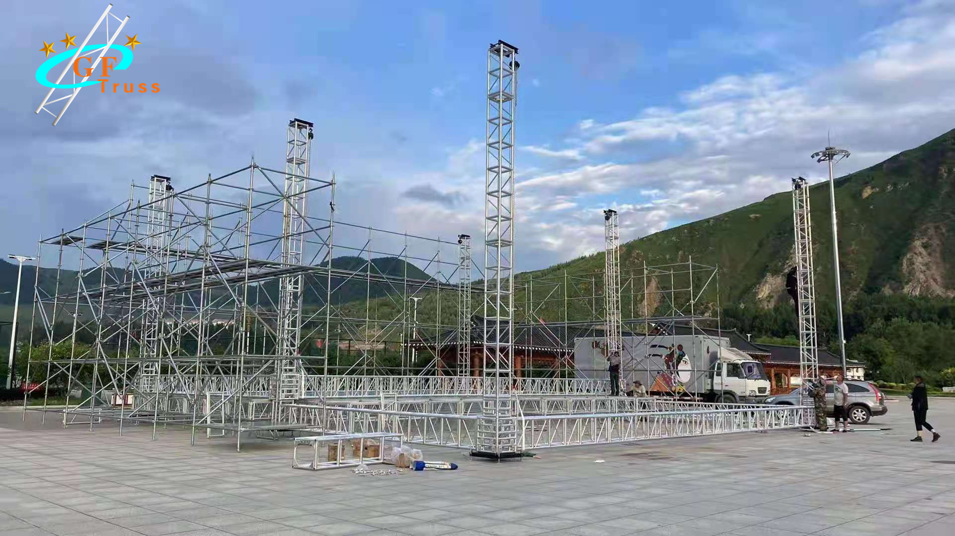 Wholesale Square Aluminum Stage Truss Silver Black Gold Color from china suppliers