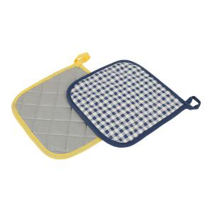 Wholesale Small Grid Silver Coating Cotton Cloth Hot Pad Holders For Kicthen Cooking from china suppliers