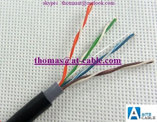 Buy cheap outdoor UTP CAT5E Lan cable 4 Pair Pass Fluke Test doulble Sheath PVC+PE from wholesalers