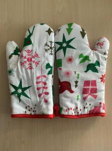 Wholesale Xmas Tree Decoration Heat Resistant Oven Mitts Customized With Pure Cottons from china suppliers