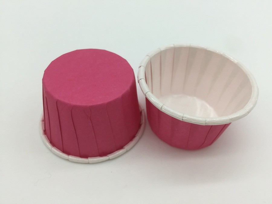 Wholesale Round Mini Muffin Baking Cups , Hot Pink Wedding Cupcake Wrappers Pass SGS FDA from china suppliers