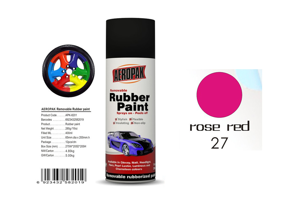 Wholesale Car Wheel Removable Rubber Spray Paint With Head Light Rose Red Color from china suppliers