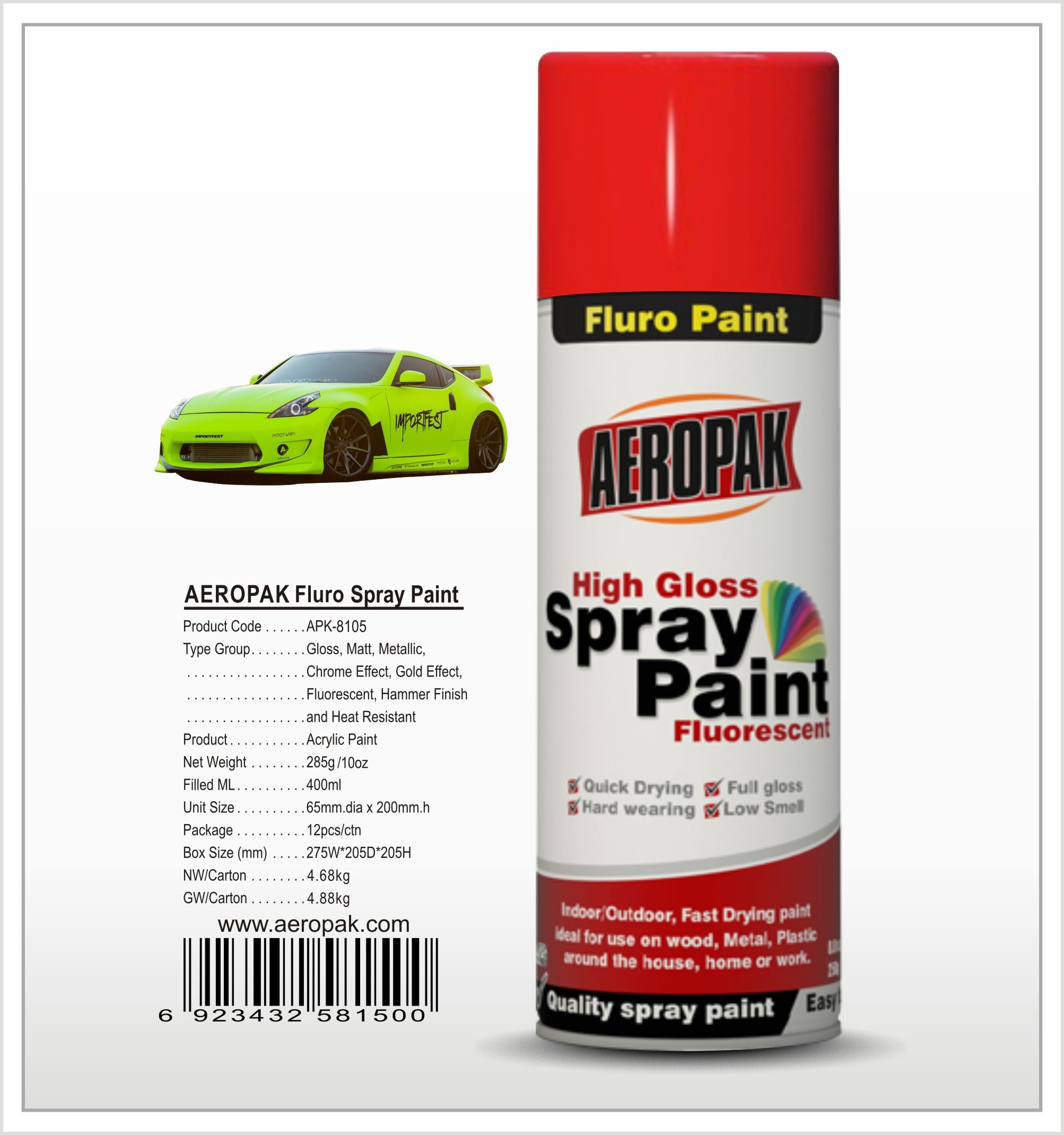 Wholesale Aeropak  aerosol can 400ml 10oz Fluorescent spray paint with all colors acrylic from china suppliers
