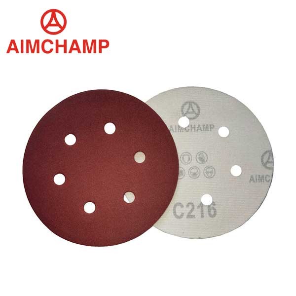Wholesale 5 Inch 125mm Hook And Loop Sanding Disc Red Aluminum Oxide Sand Paper from china suppliers