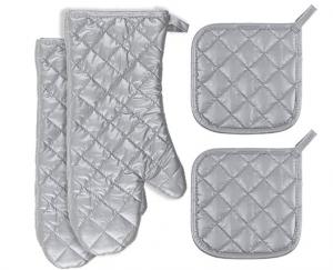 Wholesale Waterproof Protective Silver Oven Mitts Heat Insulation Customized Patterns  from china suppliers