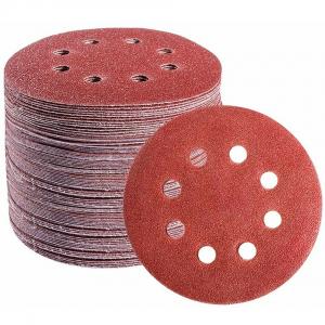 Wholesale sandpaper suppliers 5inch 8hole Red Aluminum Oxide Hook And Loop Sanding Discs from china suppliers