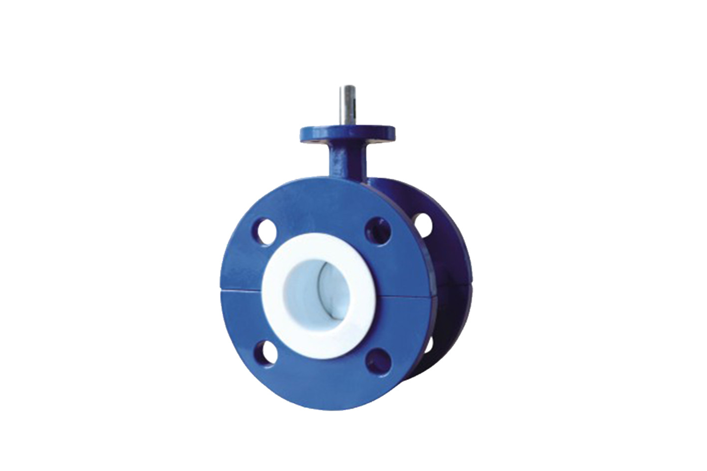 Wholesale Blue Flanged PTFE Lined Butterfly Valve , Worm Gear Operated Butterfly Valve from china suppliers