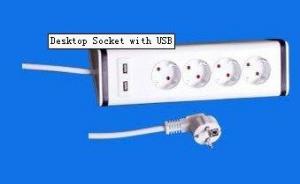 Wholesale Desktop Socket with USB|Triple Socket with USB from china suppliers