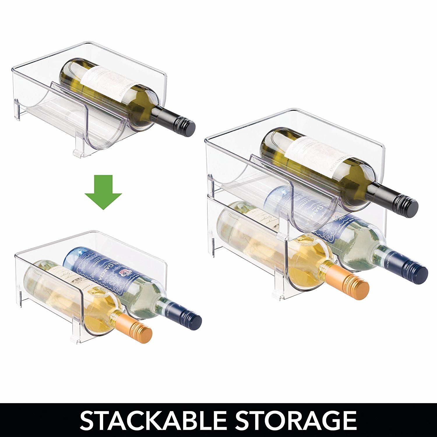 Wholesale Plastic Acrylic Wine Bottle Holder Impact Resistance For Kitchen Countertops Stackable from china suppliers