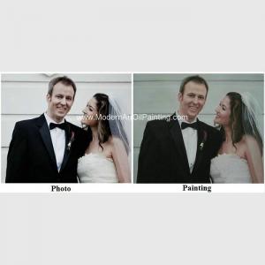 Wholesale Canvas Custom Oil Painting Portraits From Photographs Hand Painted Wedding Portraits from china suppliers