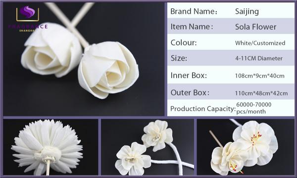 White Aromatherapy Sola Flowers Bouquet For Bedroom / Living Room