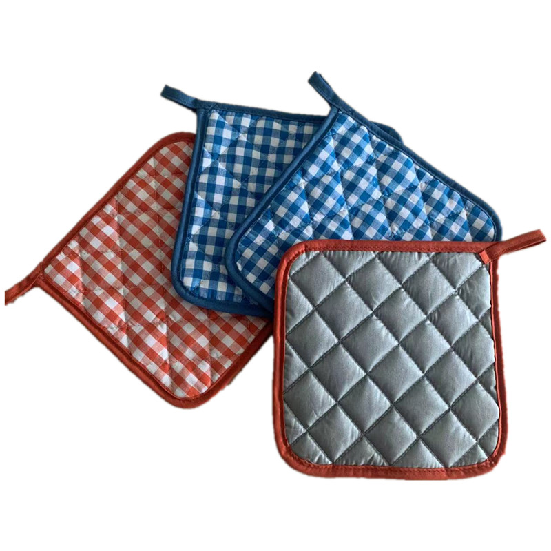 Wholesale New Design Multi Color Grid Cotton Cloth Hot Pad Holders For Kitchen Cooking from china suppliers