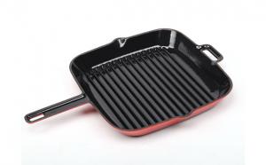 Wholesale Enameled Cast Iron Grill Pan With Press from china suppliers