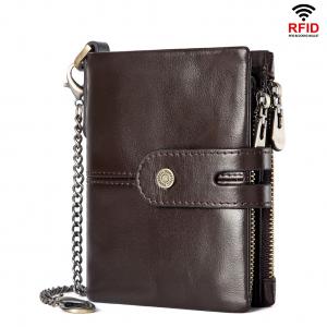 Wholesale Wallet Rfid Anti-theft Brush Zipper Buckle Multi-card First Layer Cowhide Leather Men