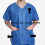 V Collar Short Sleeve Disposable Scrub Suit Unisex Hospital Scrub Suit