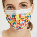 S&J Daily use custom printed face mask 3 ply Non woven adult kids disposable