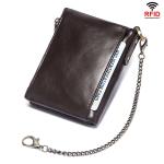 Wallet Rfid Anti-theft Brush Zipper Buckle Multi-card First Layer Cowhide