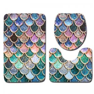 Wholesale Fish Scale Bathroom Toilet Mat Set Non Slip 3 Piece Bath Mat from china suppliers