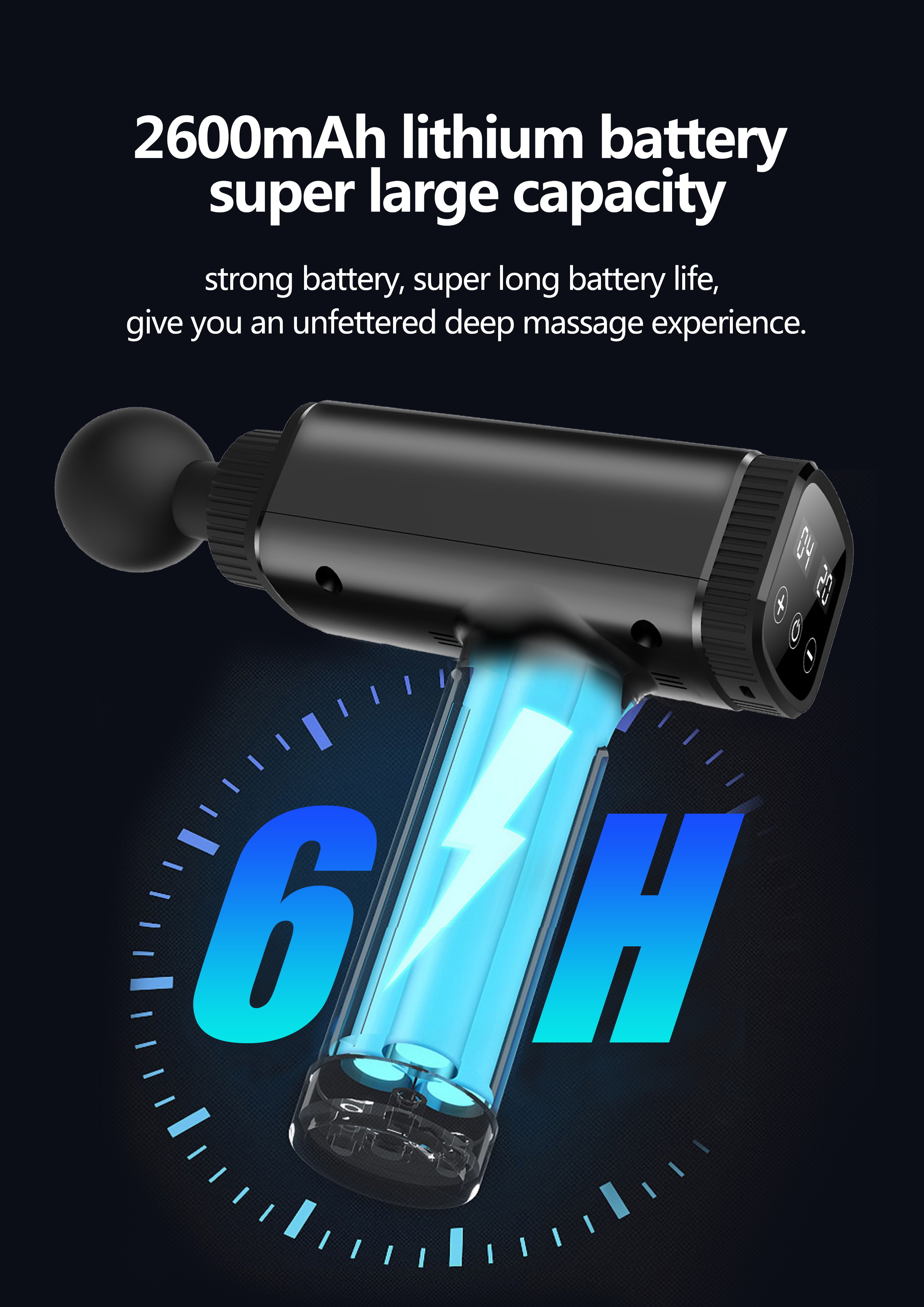 LCD Display 30 Speeds Quiet Fascia Muscle Massage Gun