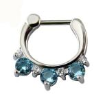 Women Septum Pierced Clicker Jewelry Trendy Septum and Nose Piercing Zircon Nose