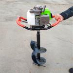 Portable Gasoline Earth Auger 51.7cc 1.45KW Drill Bit Recoil Start