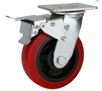 heavy duty red polyurethane caster 2