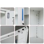 Glass & Steel 4 Doors Filing Cabinet Office Steel Book Cupboard KD Structure