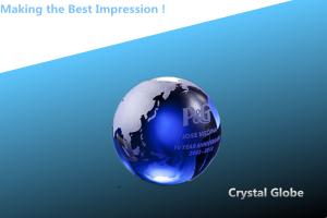 Wholesale blue crystal globe paperweight/crystal globe award/glass globe award from china suppliers