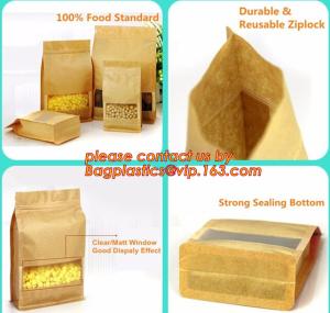Wholesale stand up pouch biodegradable zipper bag kraft paper bag, Resealable Snack Stand up Zipper kraft paper Pouch Aluminum from china suppliers