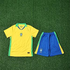 Wholesale Brazil National Team 2025-2026 Season Childrens Home Jersey Lightweight Sweat Wicking from china suppliers