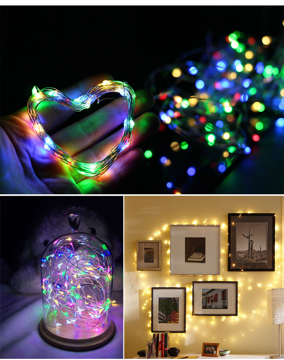 USB LED String Light Remote Control 5M/10M 50/100LED Fairy String Light 20M Copper Wire for Wedding Christmas Holiday De