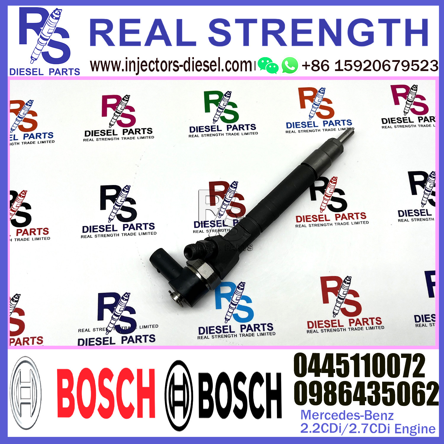 BOSCH injection Diesel Fuel Common Rail Injector 0445110072 0986435062 For Mercedes-Benz 2.2CDi/2.7CDi Engine