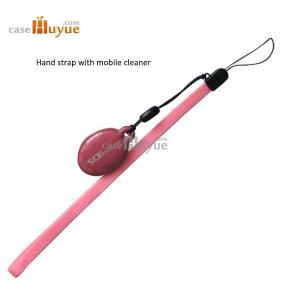 China Japanese Mobile Phone Strap with a PVC cleaner 7mm Nylon Mobile Strap with screen cleaner on sale