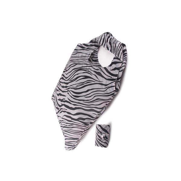 Black And White Zebra Stripes Folding Tote Bag , Large Capacity Eco Shopping Bag