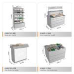 Retail Display Cabinet Grey Wooden Sample Island For Customized Store Fixtures