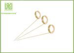 Thick Bamboo BBQ Sticks Bamboo Ring Shape Food Picker With Hot Stamping Logo