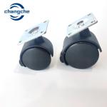 Furniture PP Blue Swivel Casters With Brake Plate Stem 50mm For Chairs