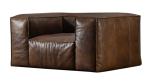 Relaxed SGS ISO Real Tan Leather Sofa Set Broad Arms Structured Cushions