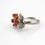 Fashion Jewelry Sterling Silver Ring with Purple and Clear Cubic Zircon (FR003)