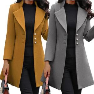 Wholesale MID Length Woolen Coats For Women Korean Version Wool Lapel Thin Winter Coat from china suppliers