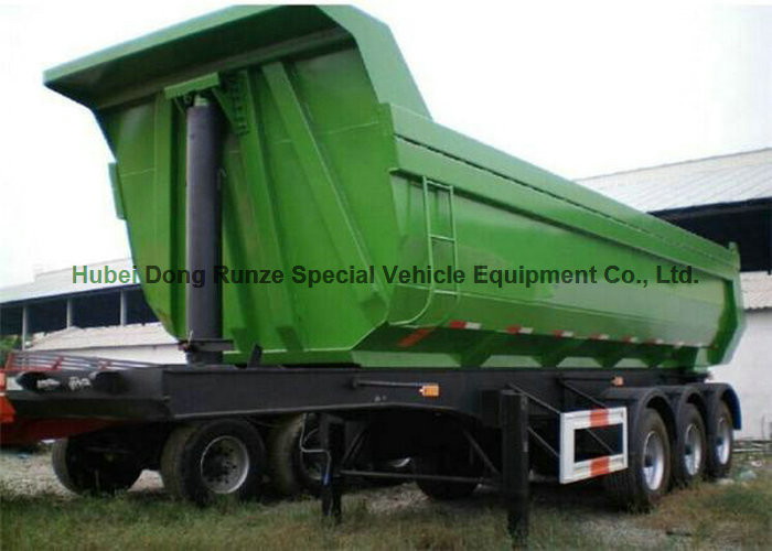 Heavy Duty U Shape End Tipping Rear Dump Semi Trailer For Truck 35 - 45 Ton