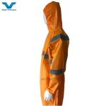 OEM Accepted Elastic Wrist Disposable PP PE 56GSM Reflective Tape Orange