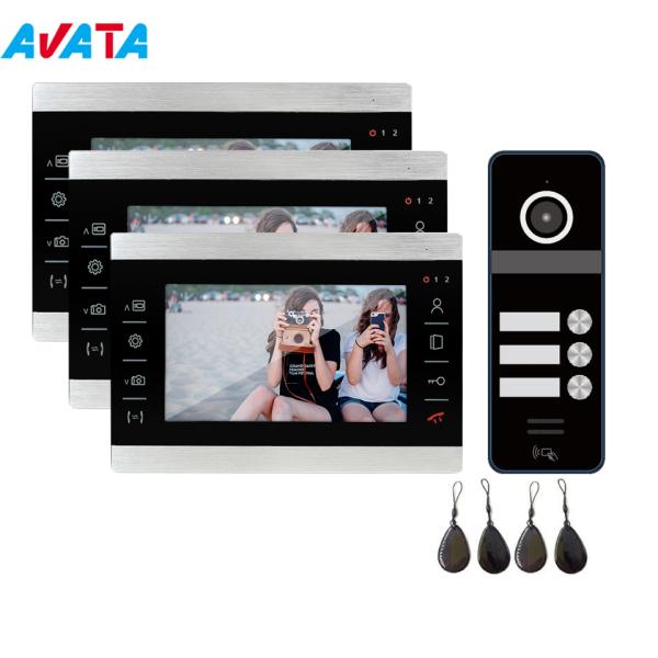 3 Buttons Home Security Intercom System Video Door Phone Doorbell