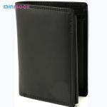 Men'S Trifold Wallet With Zipper And Coin Pocket Black 100% Genuine Leather