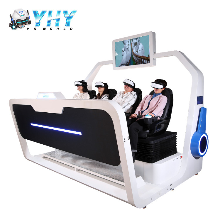 Theme Park Acrylic 4 Seats 9D VR Simulator 42 Inch Screen Live Showing