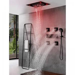 China Shower Ceiling Bathroom Shower Faucet Set Luxury LED Thermostatic High Flow Rain Waterfall on sale